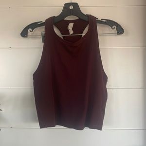 ATHLETA RACER BACK CROP RIBBED TANK TOP SIZE  M